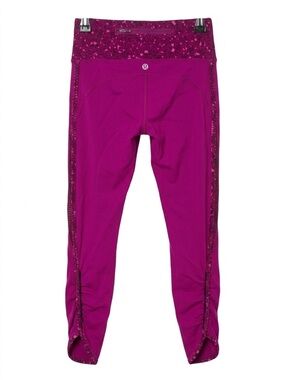 lululemon athletica Fuchsia Patterned Waistband Leggings